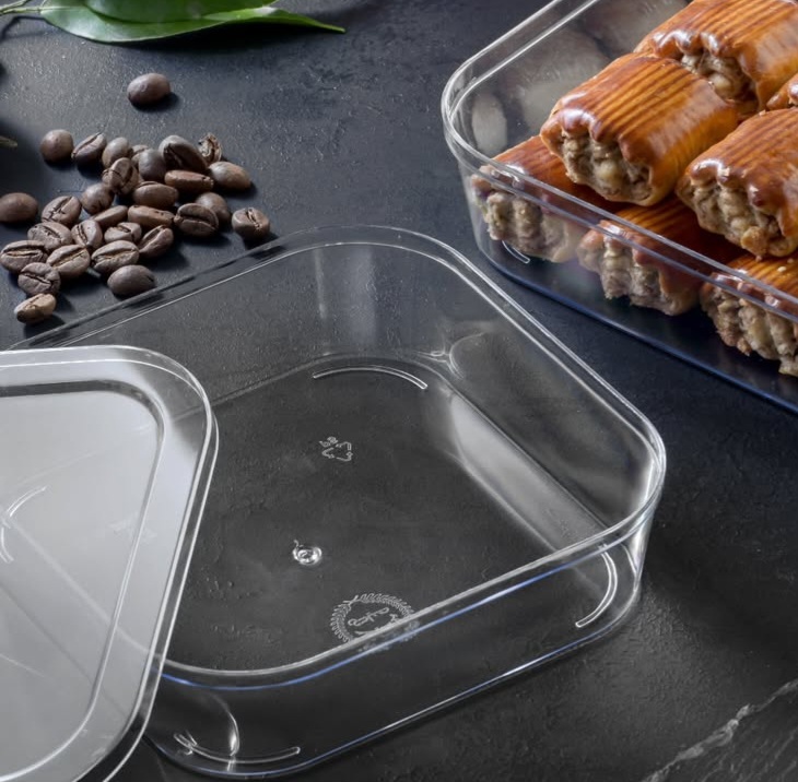 قیمت خرید ظرف یکبار مصرف بسته بندی کریستالی درب دار ۵۰۰ سی سی مدل رز + فروش ویژه